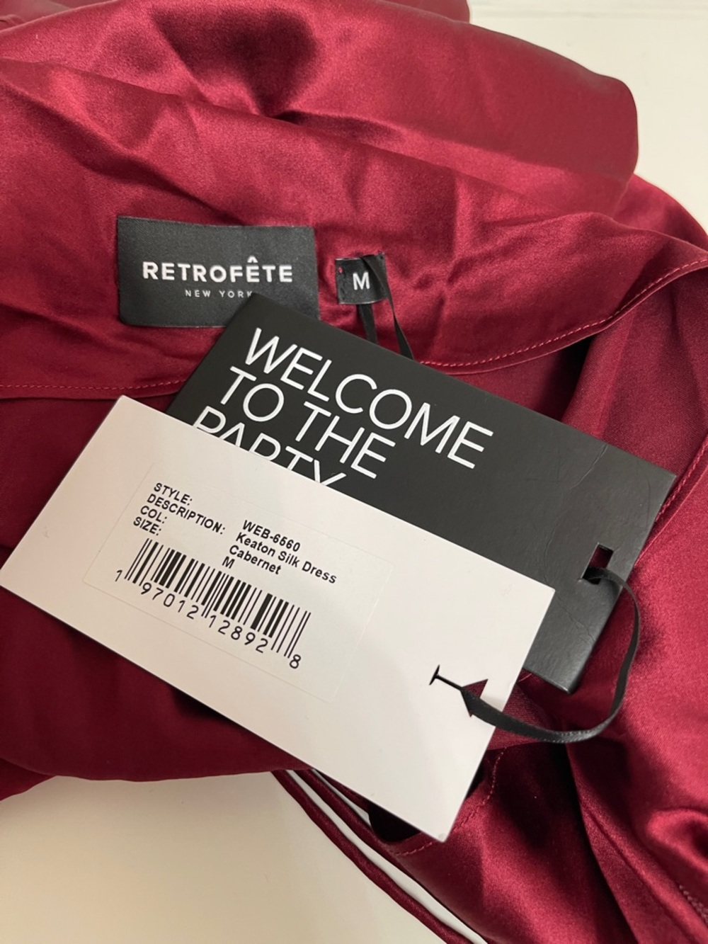 RETROFETE Keaton Strapless Silk Open Strappy Back Cabernet Red Maxi Dress Sz M - Picture 8 of 9